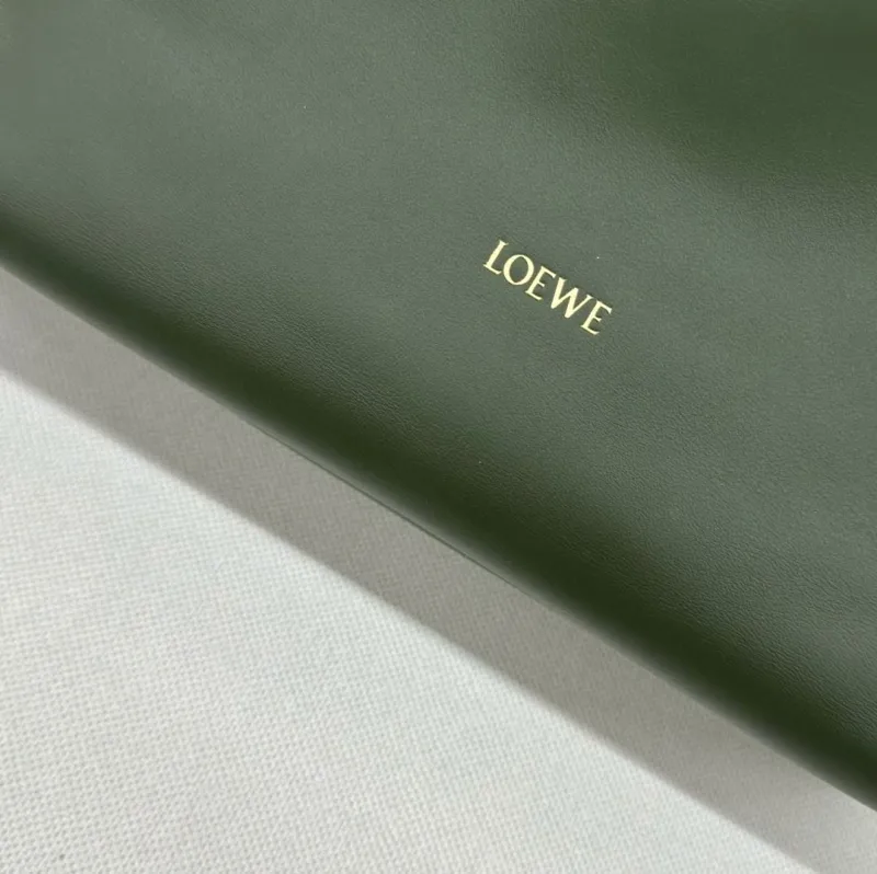 LOEWE Olive Green Leather Crossbody Bag - Image 5