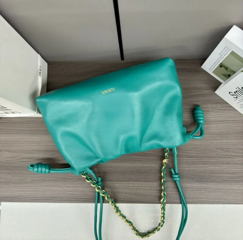 LOEWE Teal Chain Clutch Bag 105 - Image 6