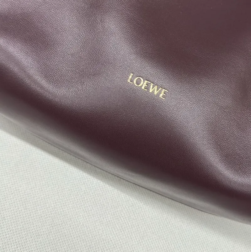 LOEWE Clutch-114 Dark Purple Leather Clutch Bag - Image 6