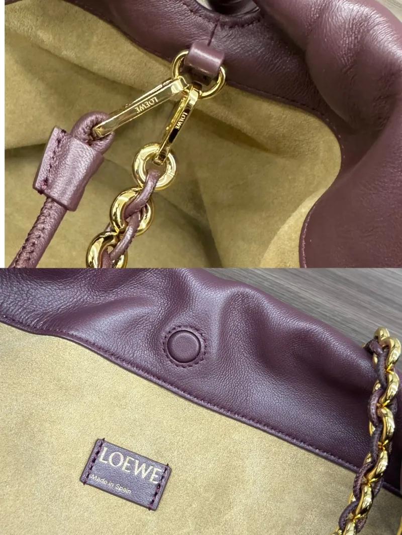 LOEWE Clutch-114 Dark Purple Leather Clutch Bag - Image 9
