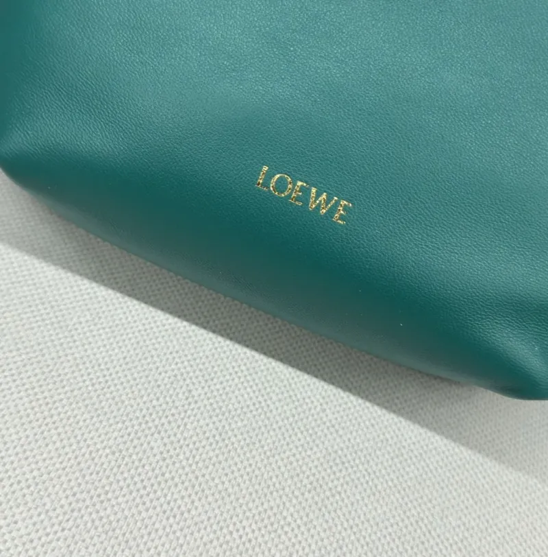 LOEWE Teal Leather Bucket Crossbody Bag - Image 6