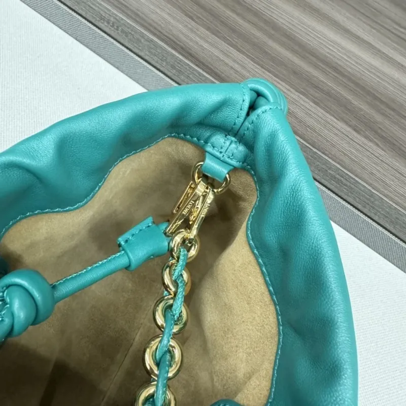 LOEWE Teal Leather Bucket Crossbody Bag - Image 8