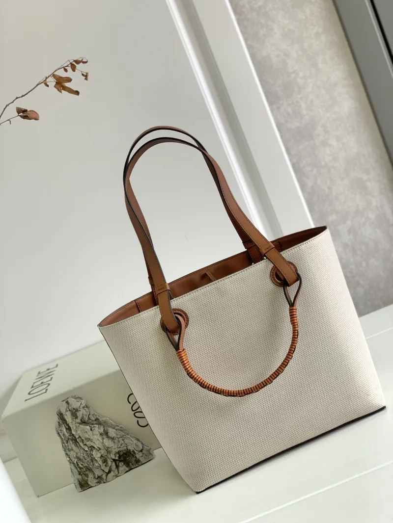 Loewe Beige Canvas Tote Bag - Image 3