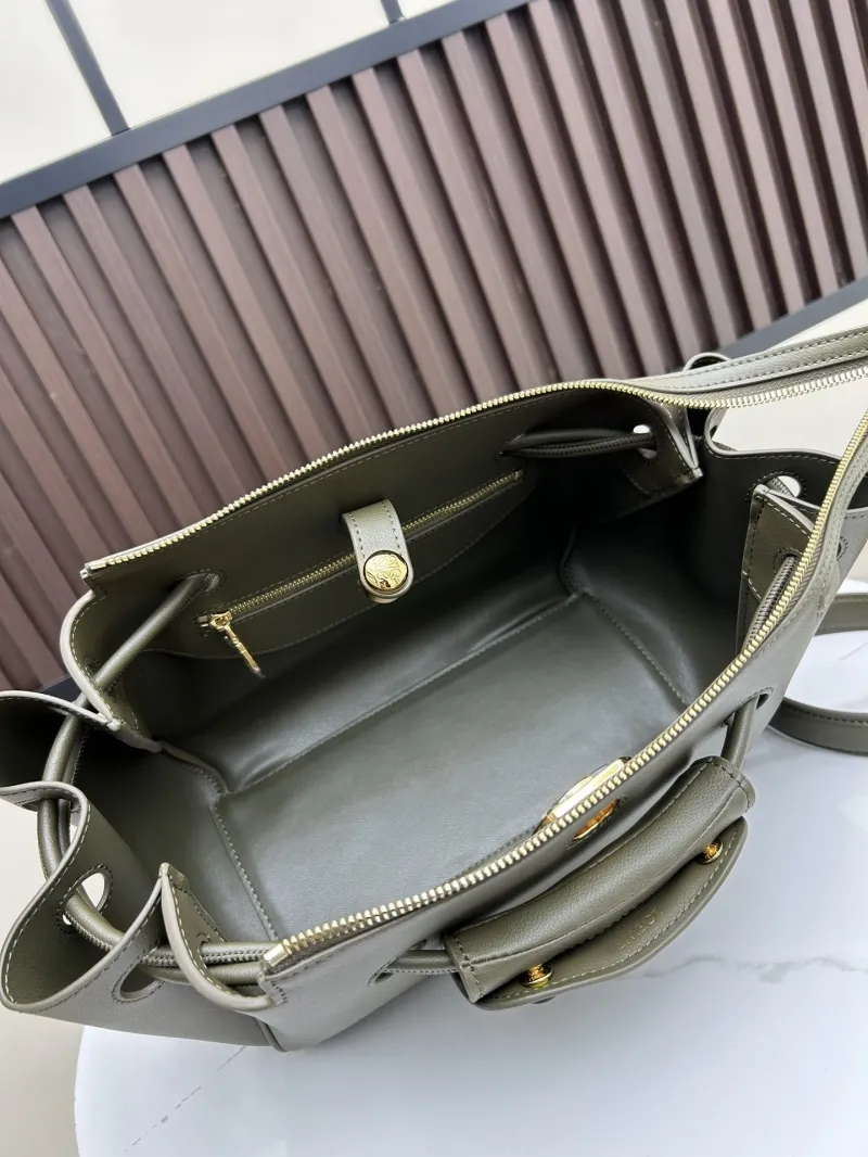 LOEWE Olive Green Leather Shoulder Bag 250520 23.5*10*19cm - Image 7