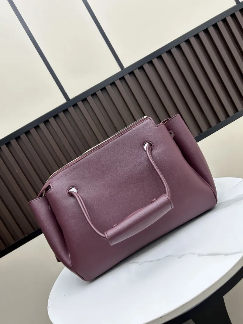 LOEWE Burgundy Leather Tote Bag 250519 - Image 3