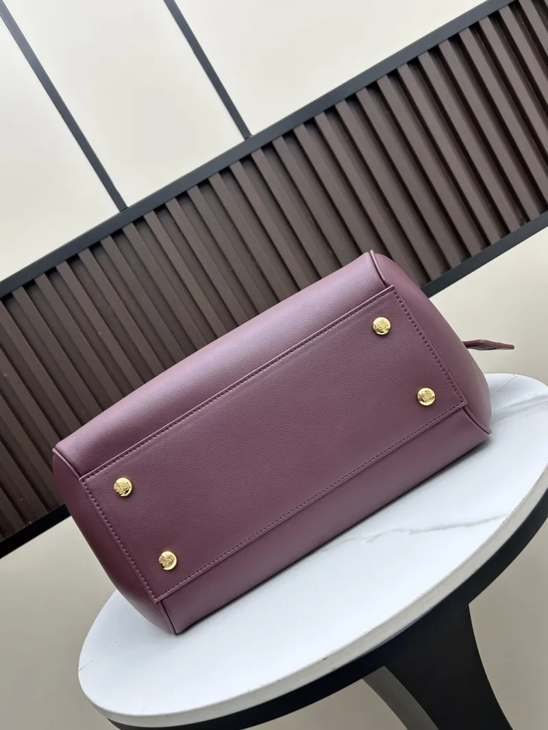 LOEWE Burgundy Leather Tote Bag 250519 - Image 4