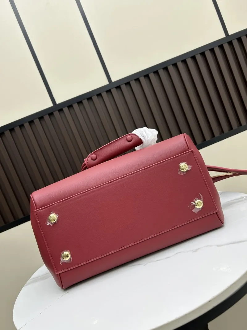 LOEWE Burgundy Leather Shoulder Handbag - Image 5