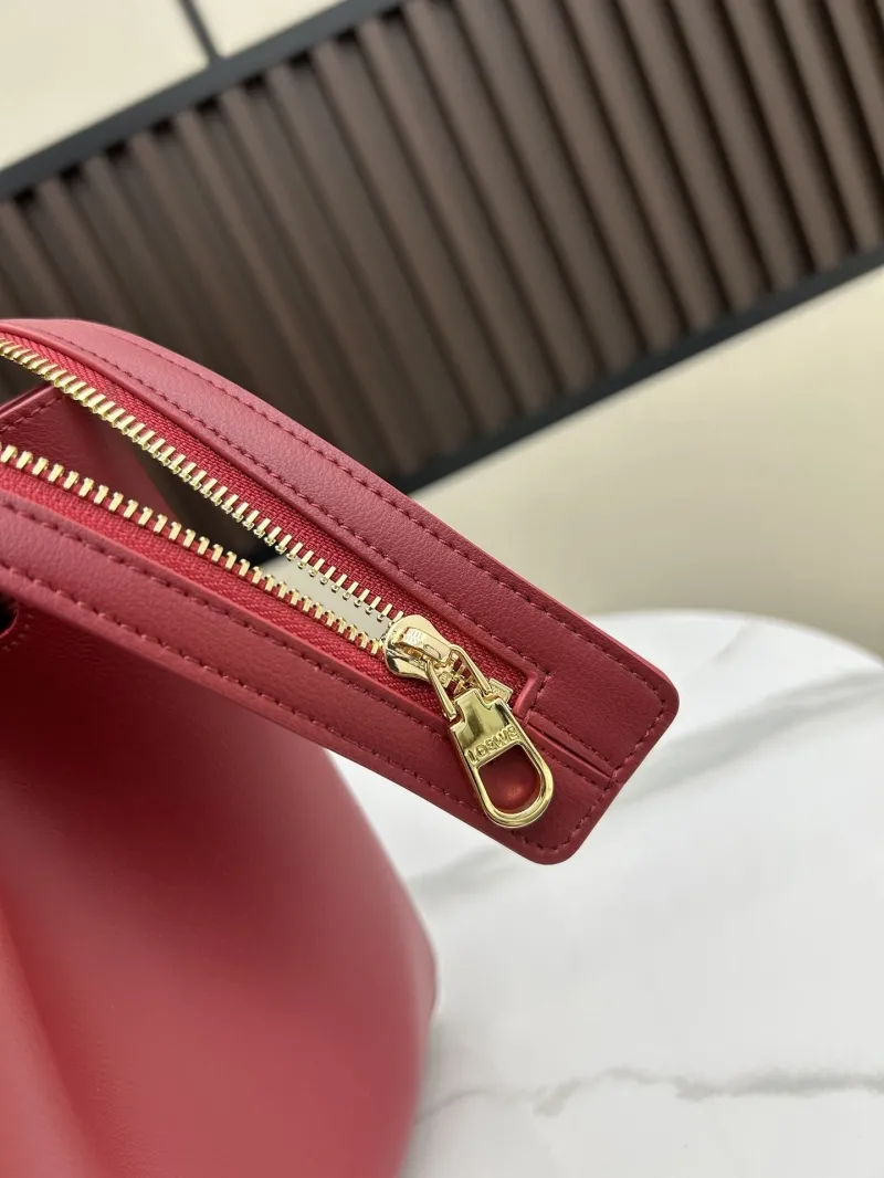 LOEWE Burgundy Leather Shoulder Handbag - Image 6