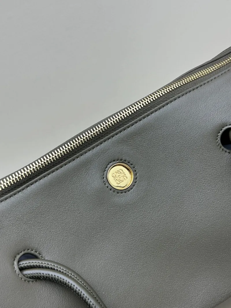 LOEWE Gray Leather Tote Bag 250519 28.5x11x23cm - Image 5
