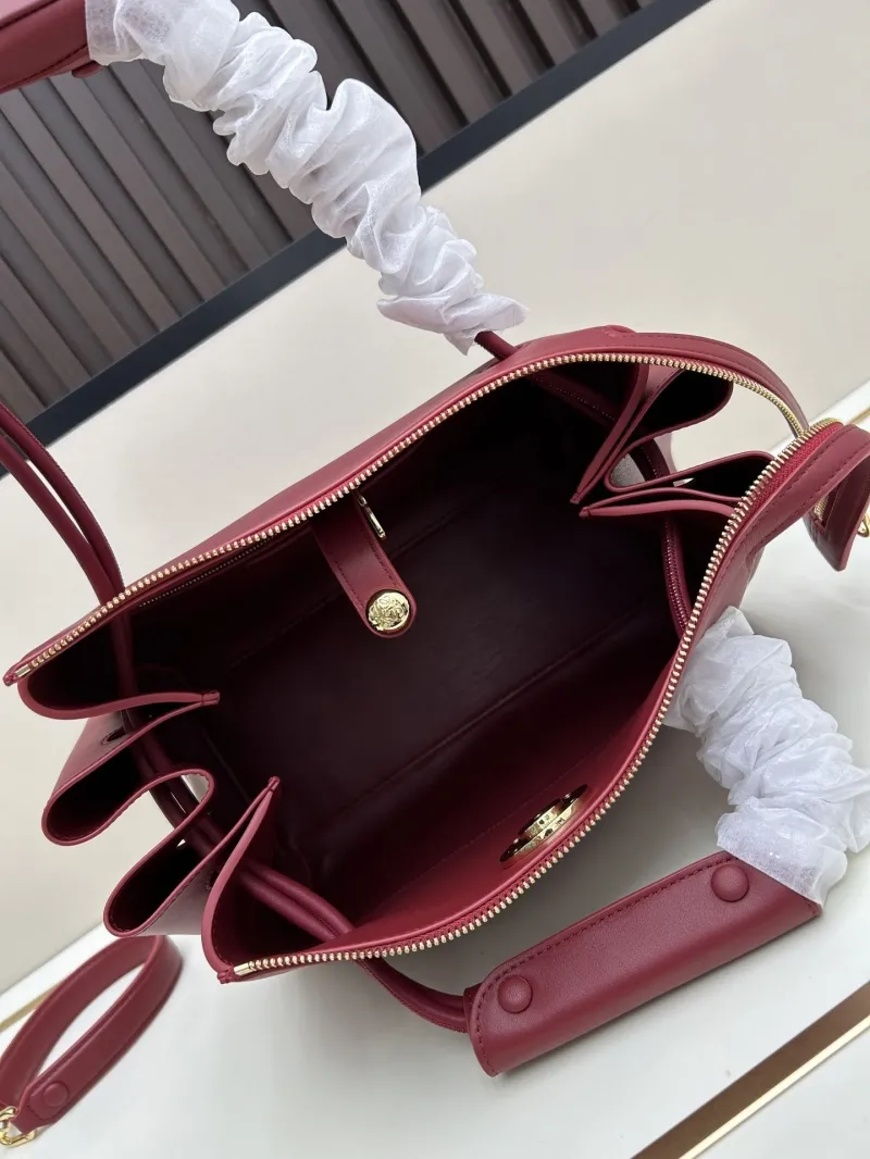 LOEWE Burgundy Leather Shoulder Bag - Image 7