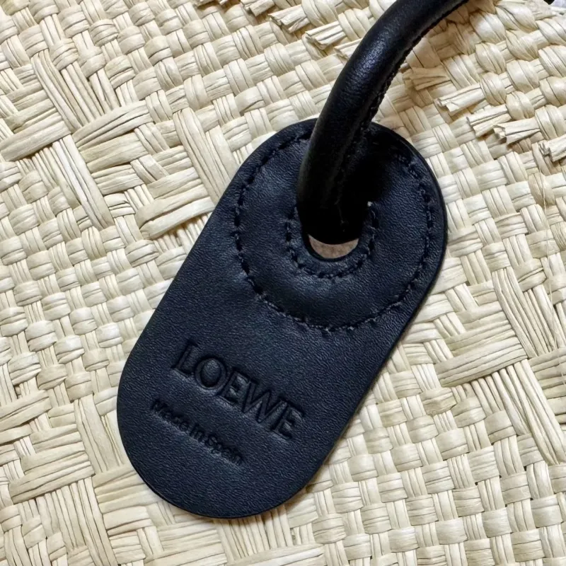 LOEWE Beige Woven Straw Tote Bag - Image 9