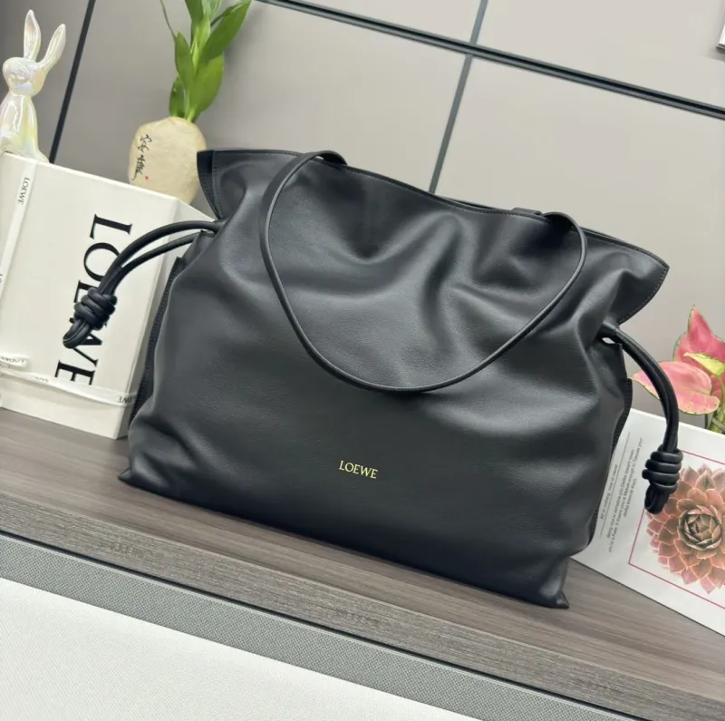 LOEWE Black Leather Tote Bag