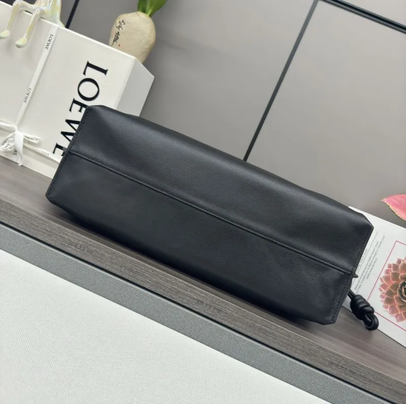 LOEWE Black Leather Tote Bag - Image 4