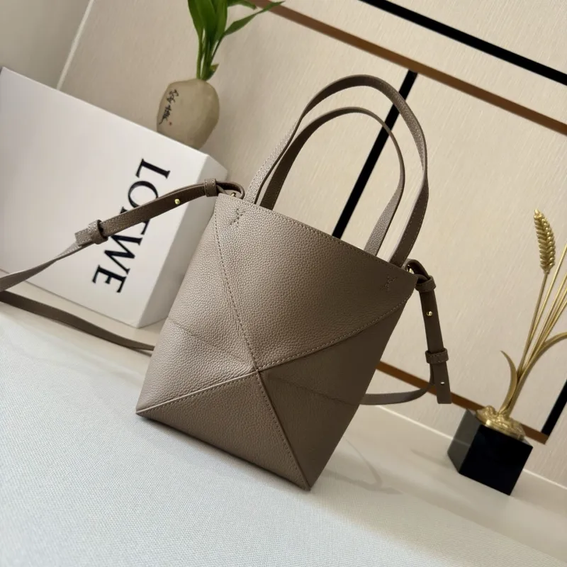 LOEWE Taupe Mini Crossbody Tote Bag - Image 3