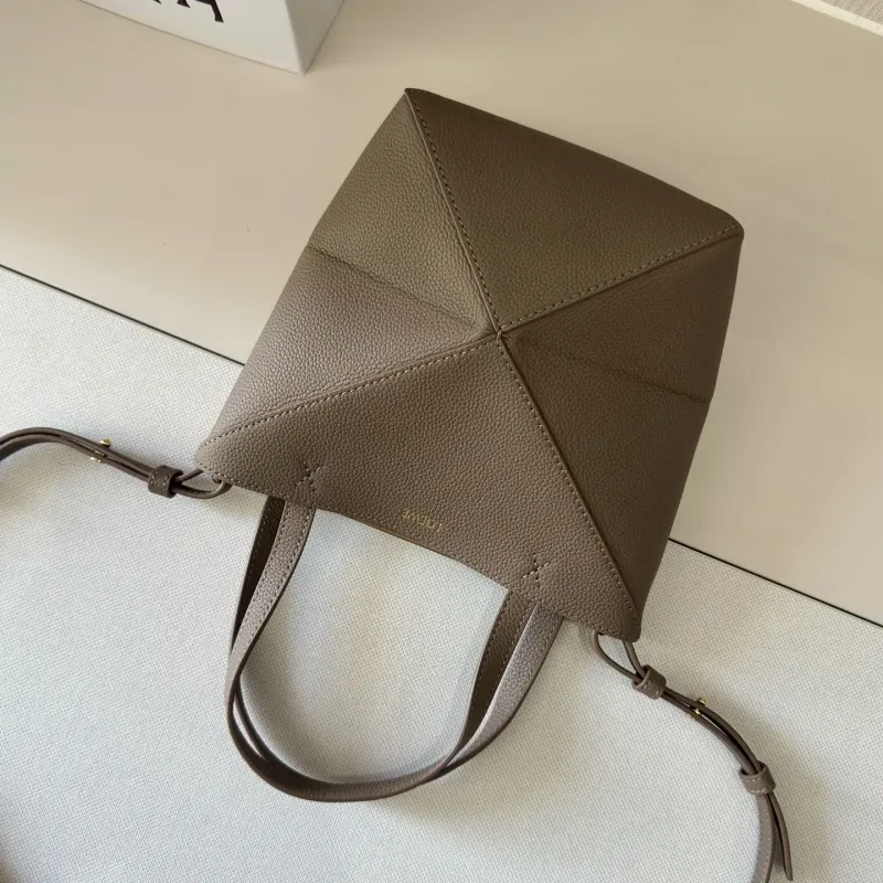 LOEWE Taupe Mini Crossbody Tote Bag - Image 5