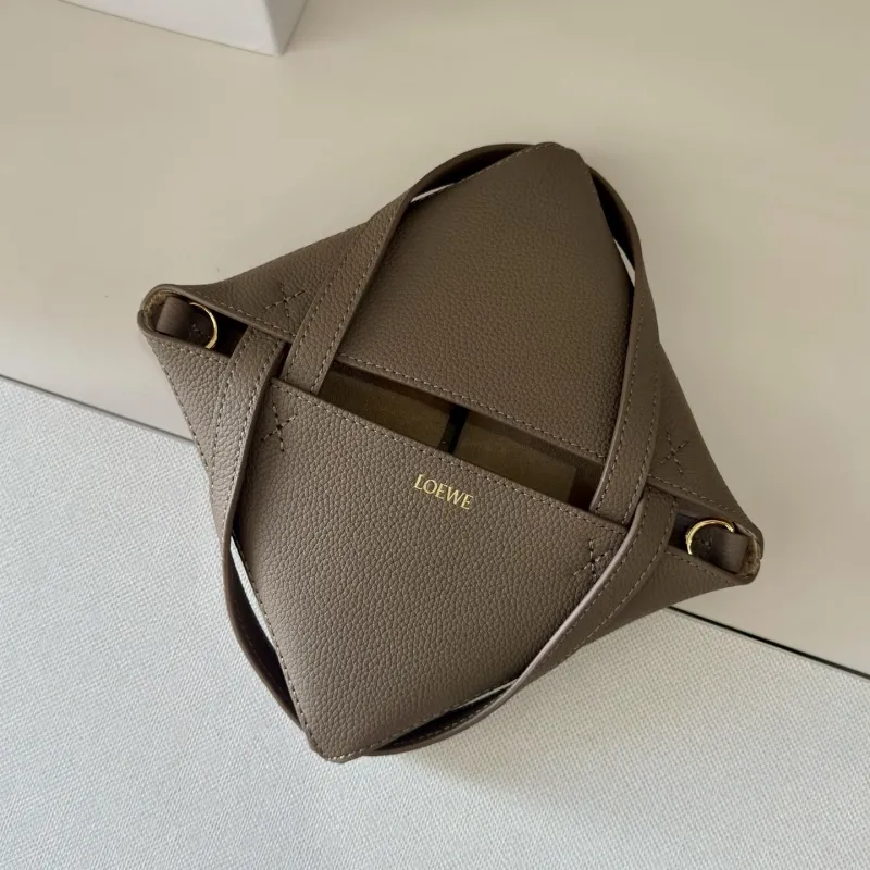 LOEWE Taupe Mini Crossbody Tote Bag - Image 7