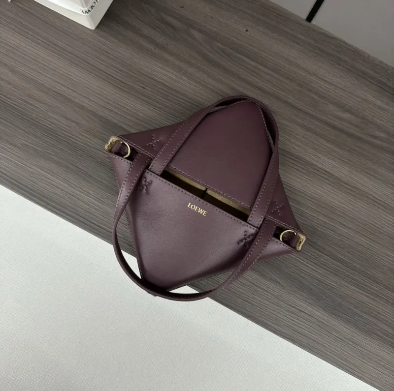 LOEWE Dark Purple Small Crossbody Tote Bag - Image 6