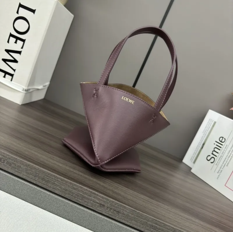 LOEWE Dark Purple Small Crossbody Tote Bag - Image 8