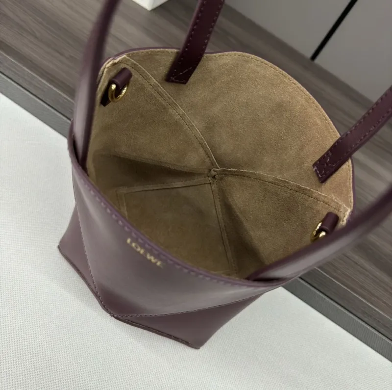 LOEWE Dark Purple Small Crossbody Tote Bag - Image 9
