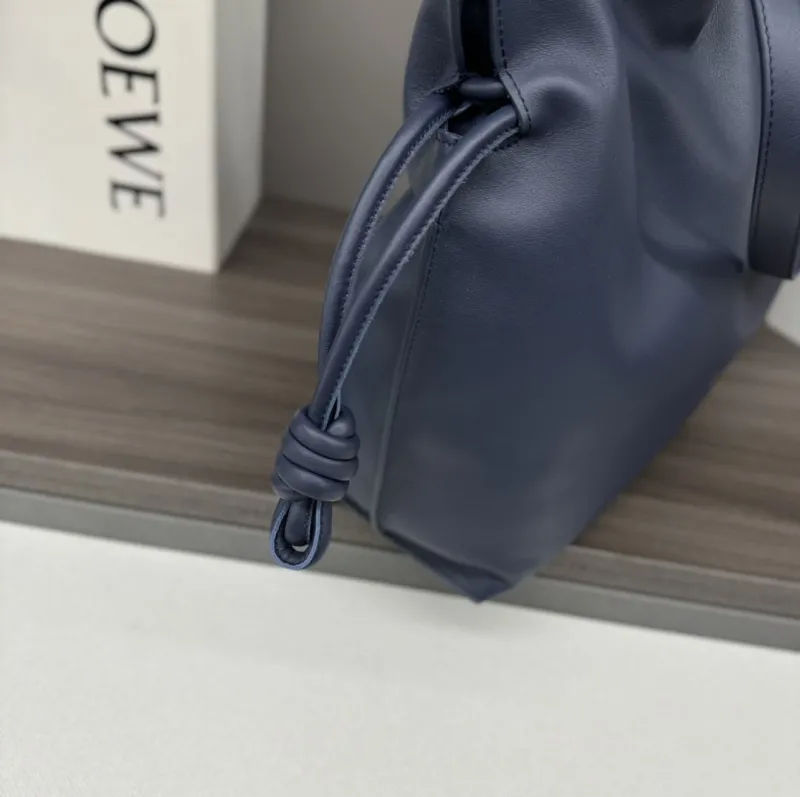 LOEWE Navy Blue Leather Tote Bag - Image 5
