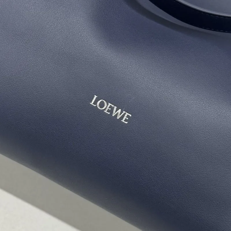 LOEWE Navy Blue Leather Tote Bag - Image 6