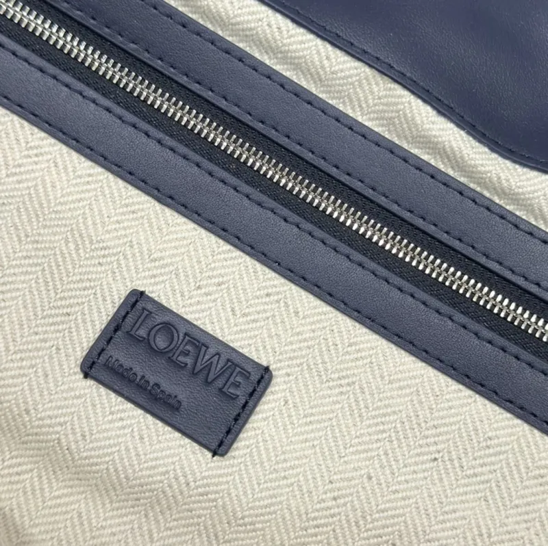 LOEWE Navy Blue Leather Tote Bag - Image 9