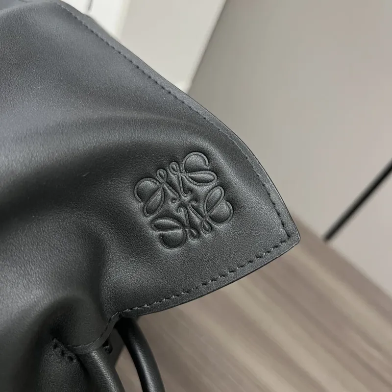Loewe Black Leather Shopping Tote Bag - Image 5