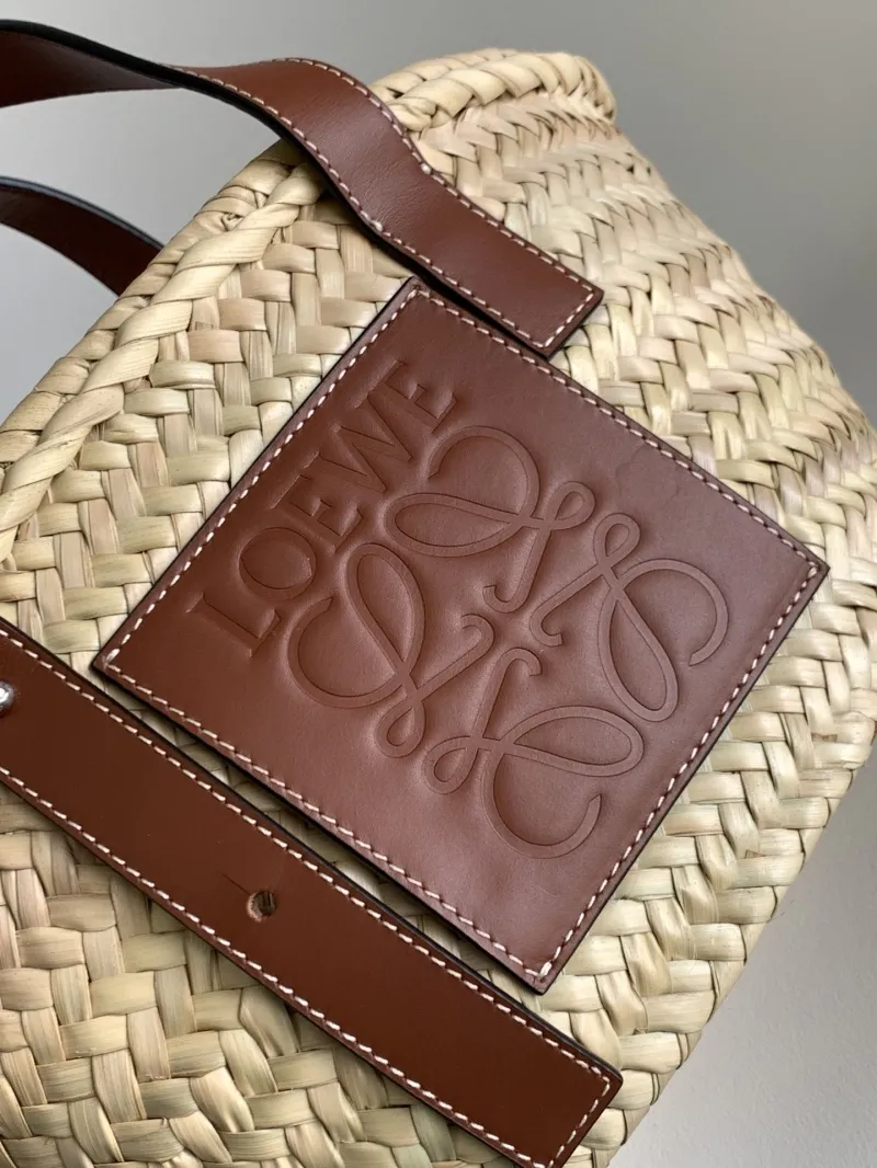 Loewe Natural Woven Straw Basket Tote Bag - Image 4