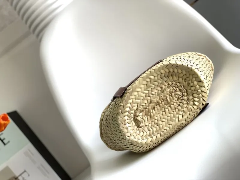 Loewe Natural Woven Straw Basket Tote Bag - Image 5