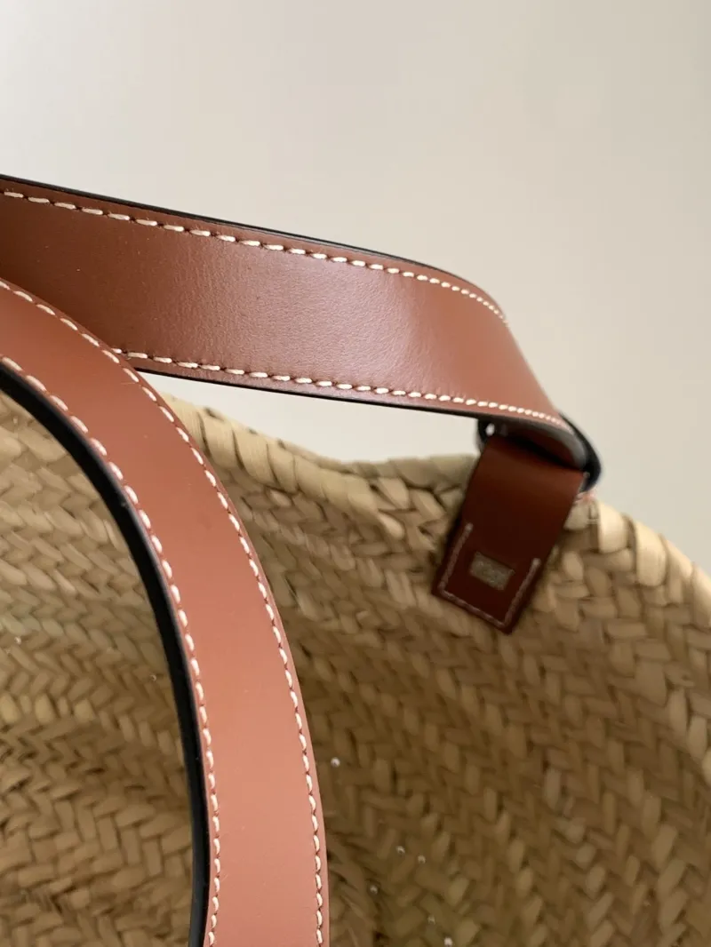 Loewe Natural Woven Straw Basket Tote Bag - Image 6