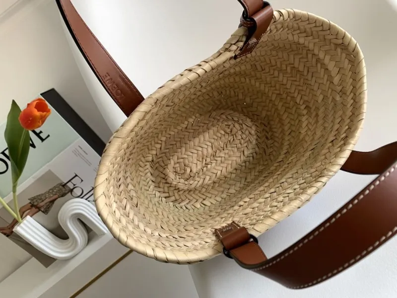 Loewe Natural Woven Straw Basket Tote Bag - Image 7