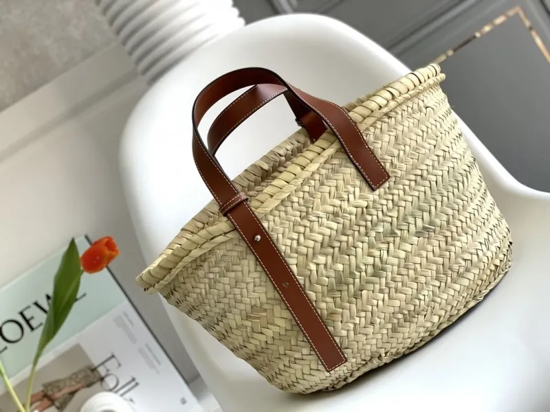 Loewe Woven Straw Basket Tote Bag - Image 3