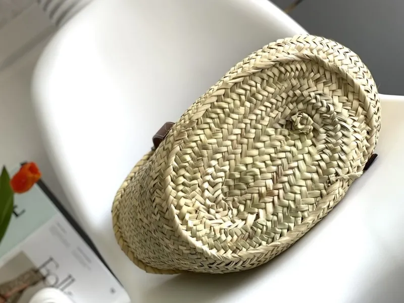 Loewe Woven Straw Basket Tote Bag - Image 5