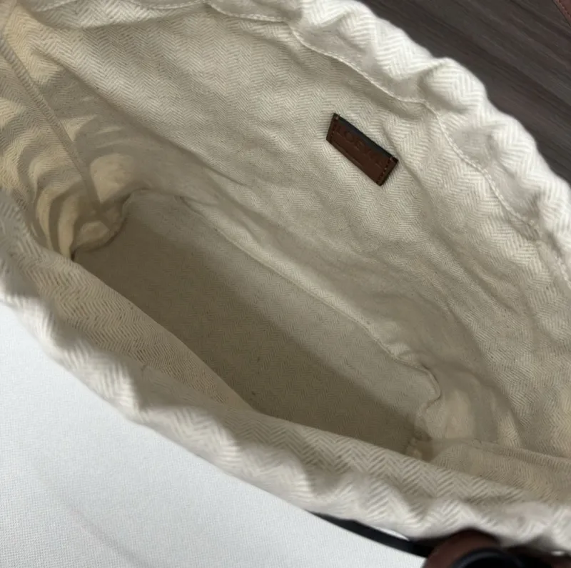 LOEWE Cream Black Bucket Tote Bag - Image 8