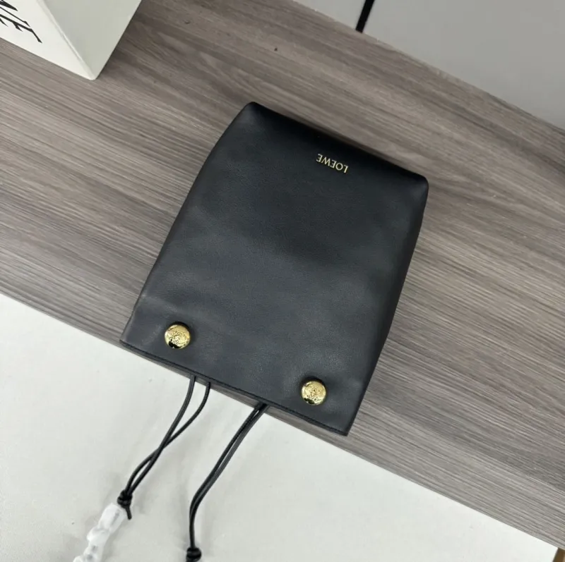 LOEWE Black Leather Bucket Bag - Image 7