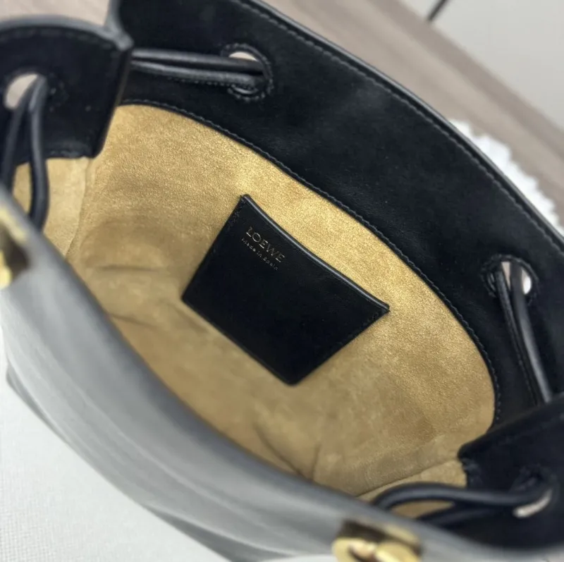 LOEWE Black Leather Bucket Bag - Image 9