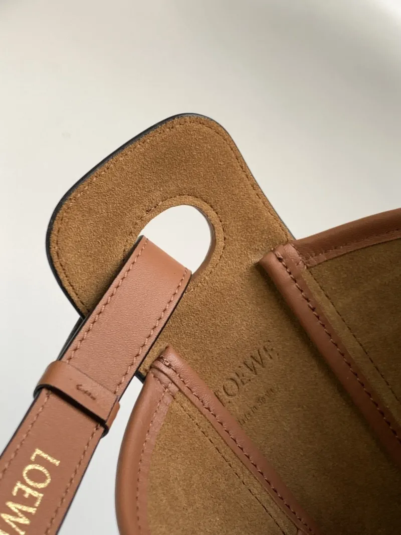 Loewe Beige Brown Canvas Leather Bucket Bag - Image 6