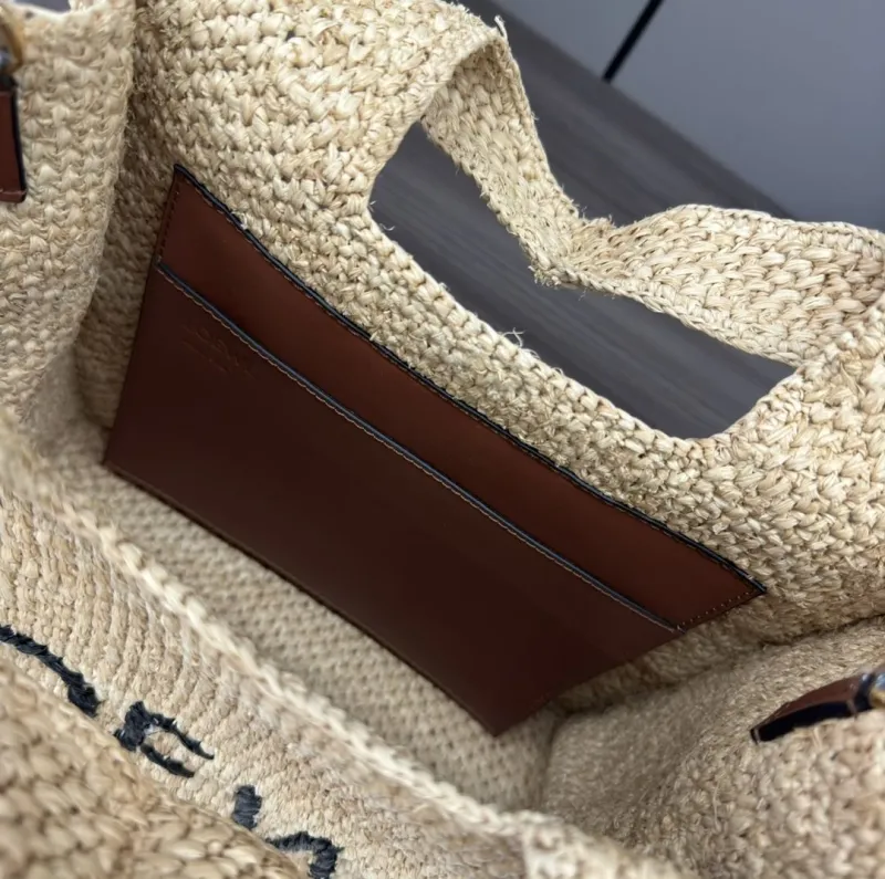 LOEWE Beige Straw Tote Bag - Image 8