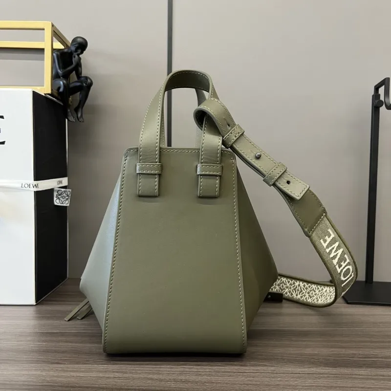 Loewe Olive Green Mini Leather Crossbody Handbag - Image 4