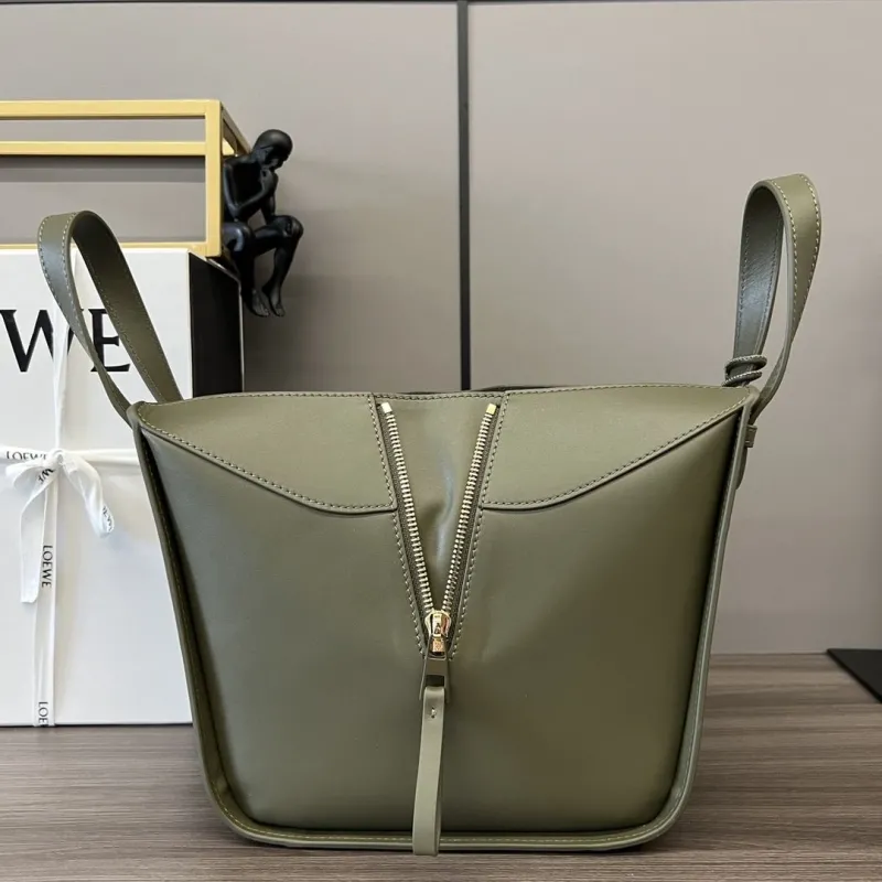 Loewe Olive Green Mini Leather Crossbody Handbag - Image 5