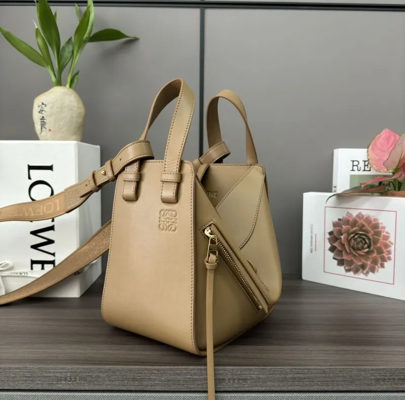 Loewe Beige Leather Crossbody Tote Bag