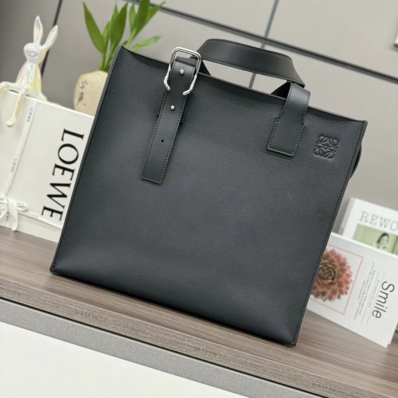 Loewe Black Leather Tote Bag 122