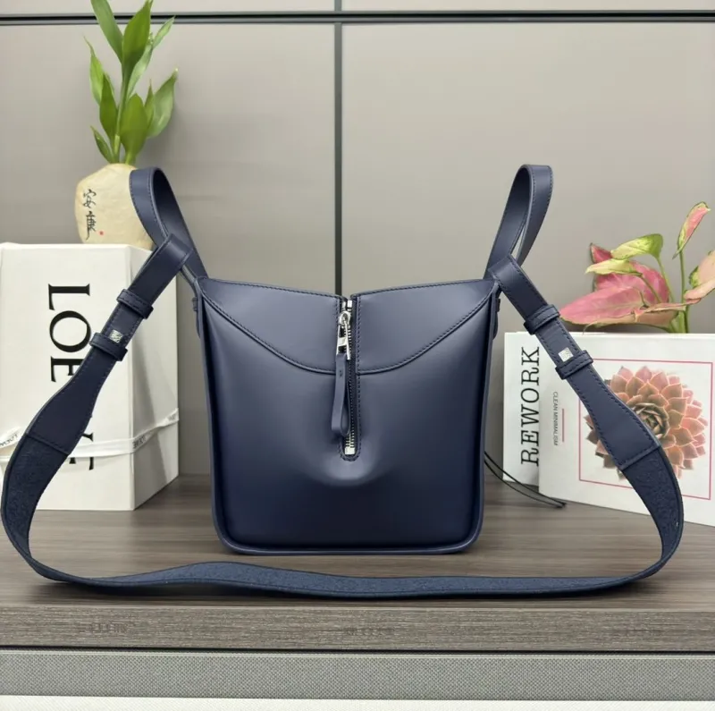 Loewe Navy Leather Crossbody Handbag - Image 3