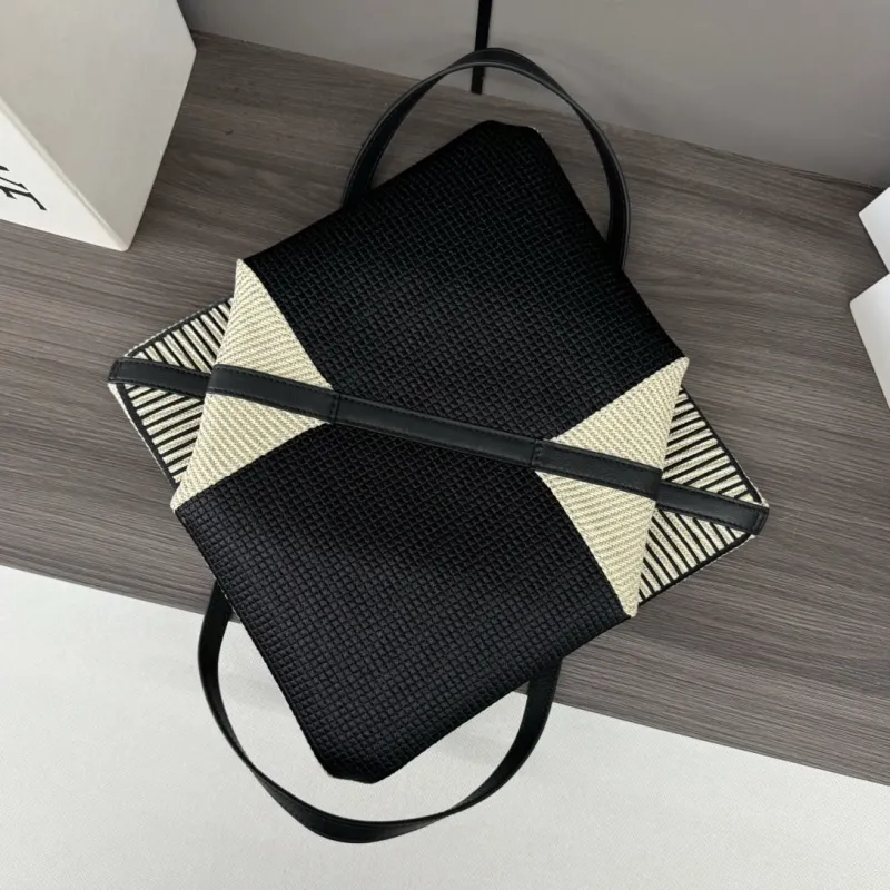 LOEWE Beige Black Canvas Tote Bag - Image 7