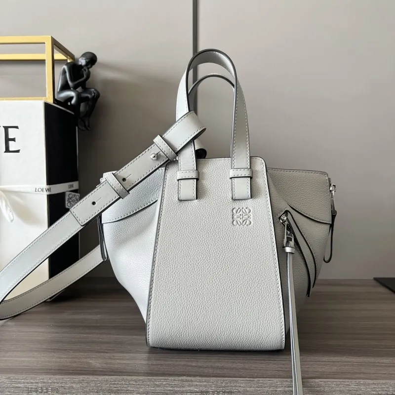 Alternative view of Loewe Light Gray Small Leather Crossbody Tote Bag 129