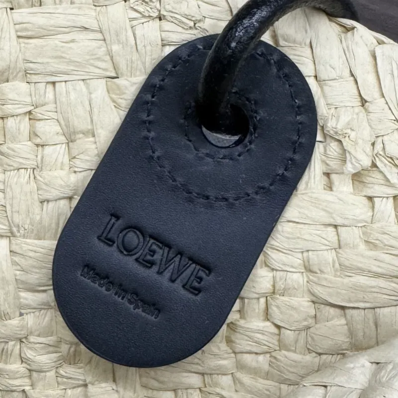 LOEWE Beige Woven Straw Tote Bag - Image 9
