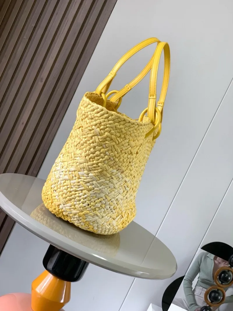Alternative view of Loewe Yellow Straw Shopping Tote Bag