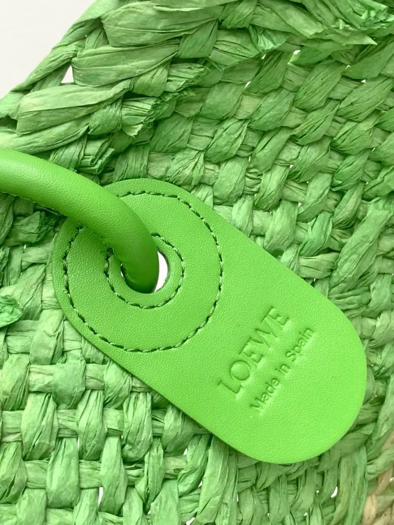 Loewe Light Green Raffia Tote Bag - Image 8