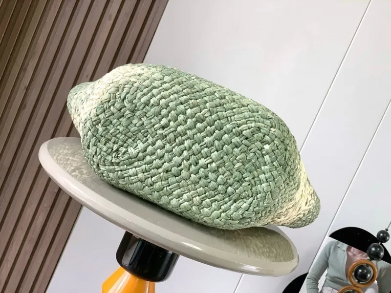 Loewe Sage Green Woven Straw Tote Bag - Image 4