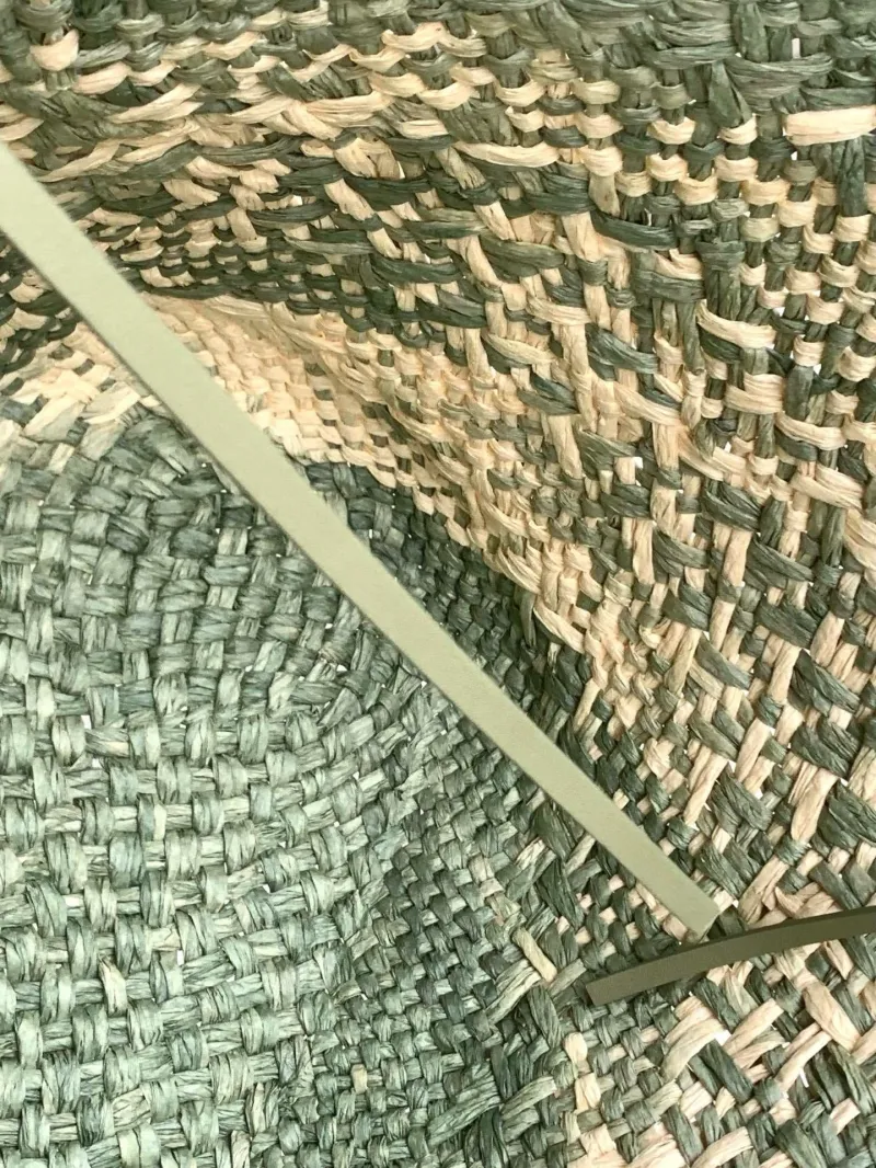 Loewe Sage Green Woven Straw Tote Bag - Image 8